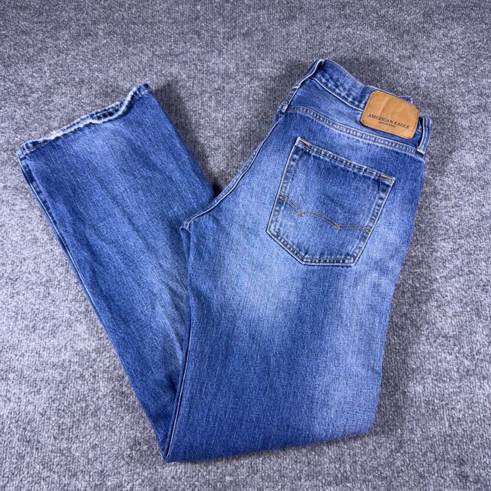 American Eagle Outfitters Mens Straight Leg Blue Denim Jeans Medium Wash